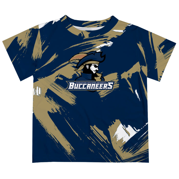 Charleston Southern Buccaneers CSU Vive La Fete Boys Game Day Blue Short Sleeve Tee Paint Brush