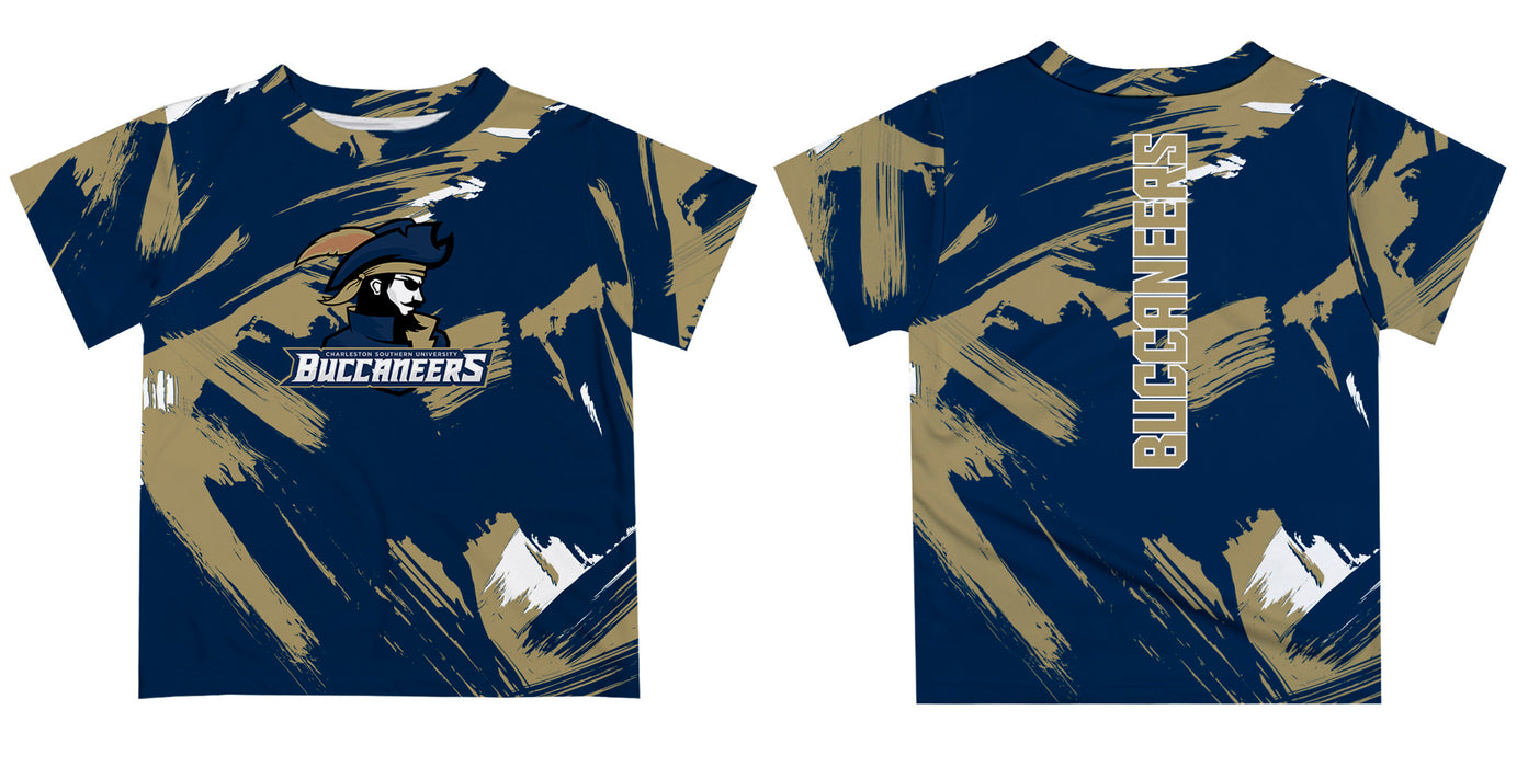 Charleston Southern Buccaneers CSU Vive La Fete Boys Game Day Blue Short Sleeve Tee Paint Brush - Vive La Fête - Online Apparel Store