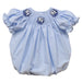 The Citadel Bulldogs Smocked Light Blue Gingham Short Sleeve Girls Bubble - Vive La Fête - Online Apparel Store