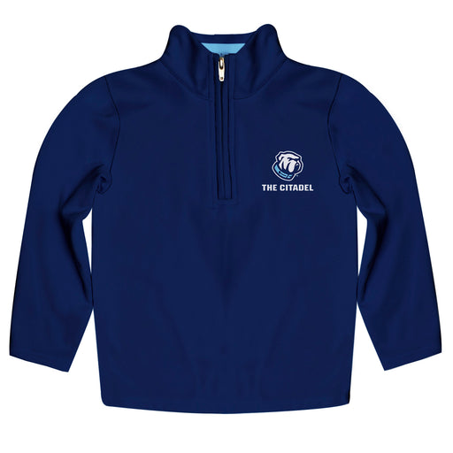 The Citadel Bulldogs Vive La Fete Game Day Solid Blue Quarter Zip Pullover Sleeves