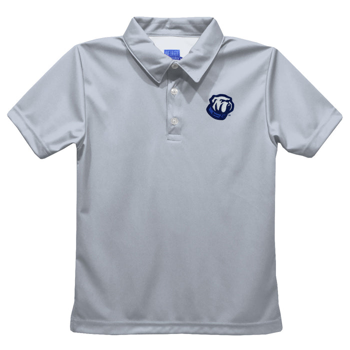 The Citadel Bulldogs Embroidered Gray Short Sleeve Polo Box Shirt