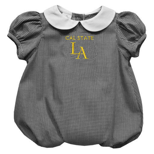 Cal State Long Beach 49ers Embroidered Black Girls Baby Bubble Short Sleeve
