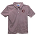 Colgate University Embroidered Maroon Stripes Short Sleeve Polo Box Shirt