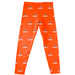 Carroll Pioneers Vive La Fete Girls Game Day All Over Logo Elastic Waist Classic Play Orange Leggings Tights