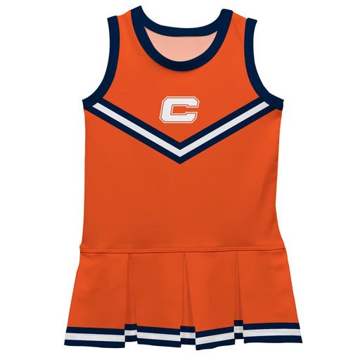 Carroll Pioneers Vive La Fete Game Day Orange Sleeveless Cheerleader Dress