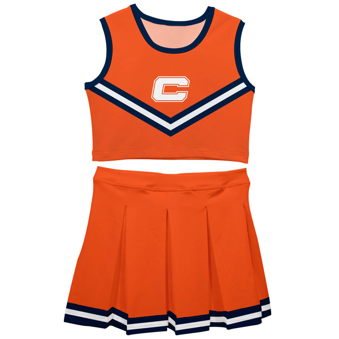 Carroll Pioneers Vive La Fete Game Day Orange Sleeveless Chearleader Set