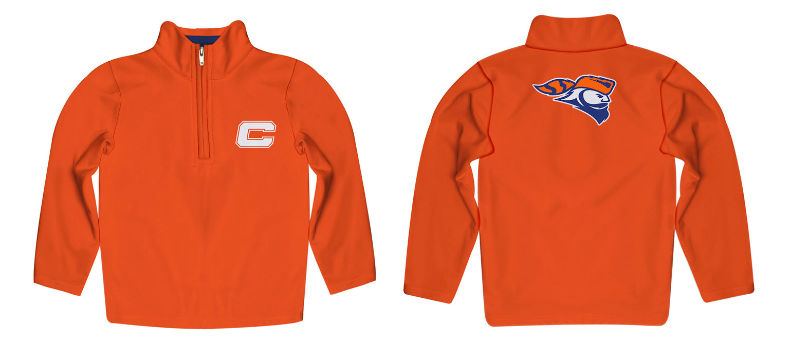 Carroll Pioneers Vive La Fete Game Day Solid Orange Quarter Zip Pullover Sleeves - Vive La Fête - Online Apparel Store