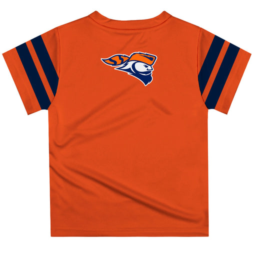 Carroll Pioneers Vive La Fete Boys Game Day Orange Short Sleeve Tee with Stripes on Sleeves - Vive La Fête - Online Apparel Store