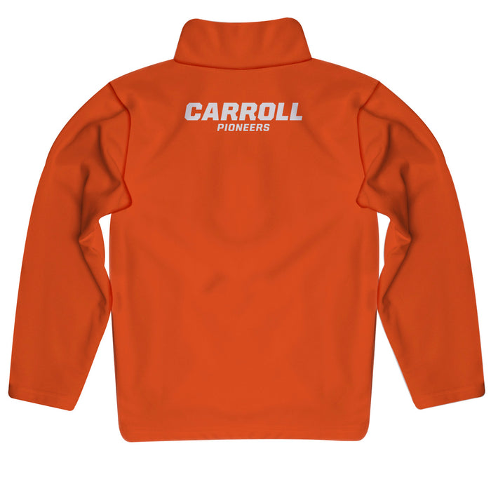 Carroll Pioneers Vive La Fete Logo and Mascot Name Womens Orange Quarter Zip Pullover - Vive La Fête - Online Apparel Store