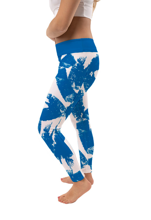 Cal State San Marcos Cougars Vive La Fete Paint Brush Logo on Waist Women Blue Yoga Leggings - Vive La Fête - Online Apparel Store