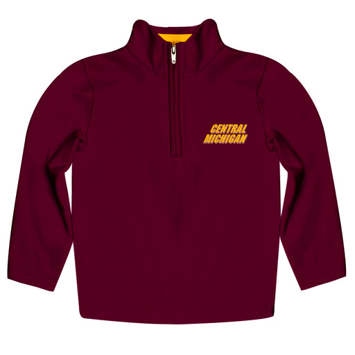 Central Michigan Chippewas Vive La Fete Game Day Solid Maroon Quarter Zip Pullover Sleeves