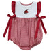 Central Missouri Mules Embroidered Cardinal Red Gingham Girls Bubble