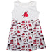Central Missouri Mules Sleeveless Tank Dress Girls White Repeat Print Hand Sketched Vive La Fete Impressions