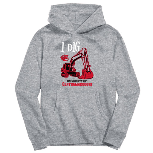 Central Missouri Mules Vive La Fete Excavator Grey Cotton Hoodie
