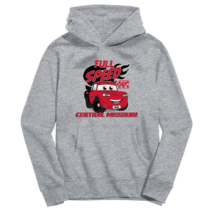 Central Missouri Mules Vive La Fete Full Speed Grey Cotton Hoodie