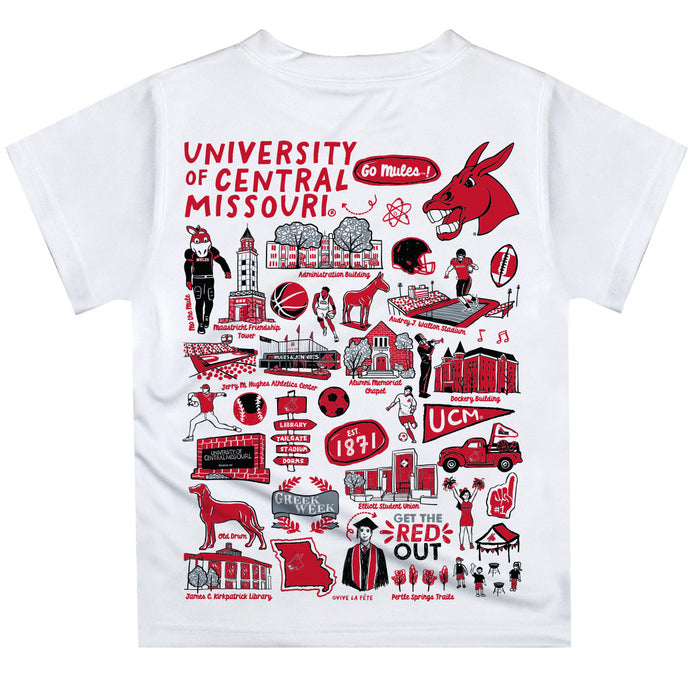 Central Missouri Mules Impressions Artwork T-Shirt - Black