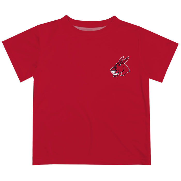 Central Missouri Mules Hand Sketched Vive La Fete Impressions Artwork Boys Red Short Sleeve Tee Shirt