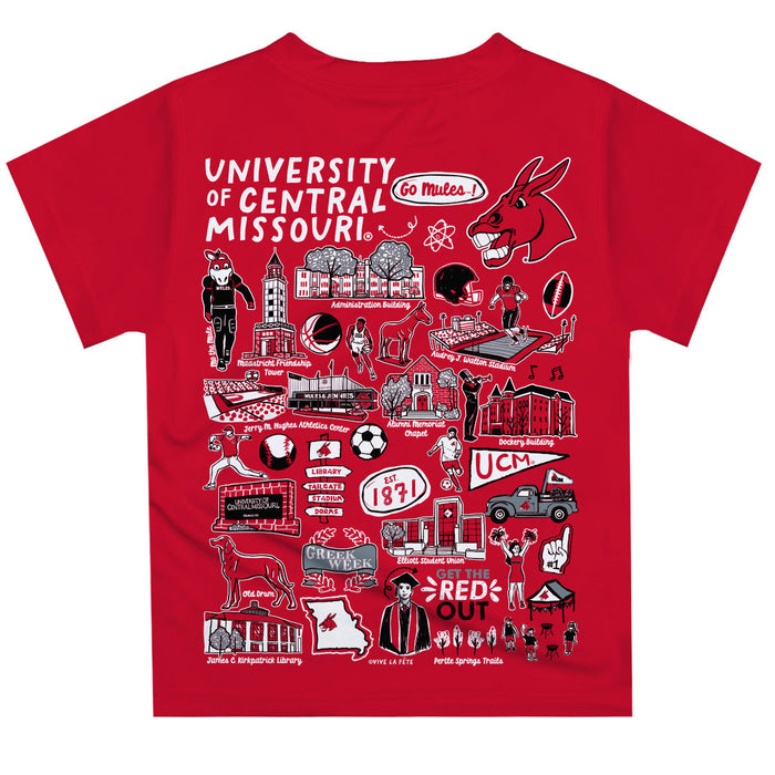 Central Missouri Mules Impressions Artwork T-Shirt - Black