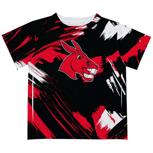 Central Missouri Mules Vive La Fete Boys Game Day Black Short Sleeve Tee Paint Brush