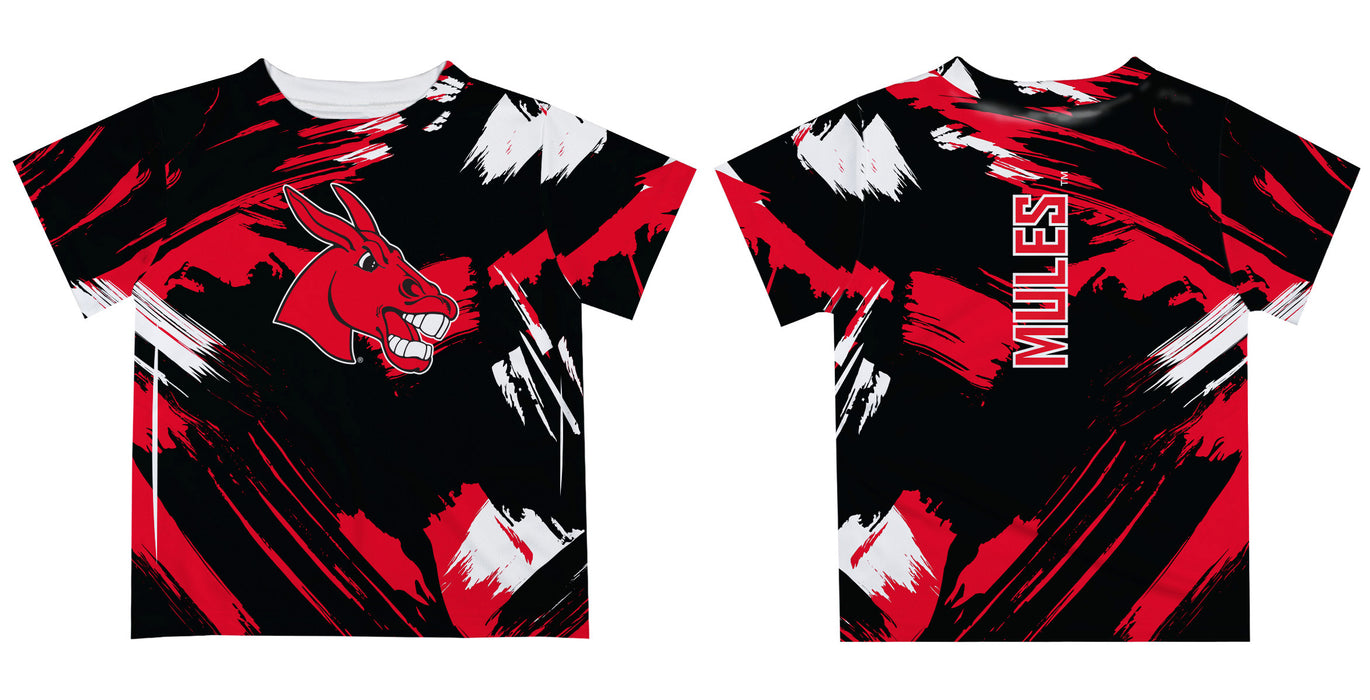 Central Missouri Mules Vive La Fete Boys Game Day Black Short Sleeve Tee Paint Brush