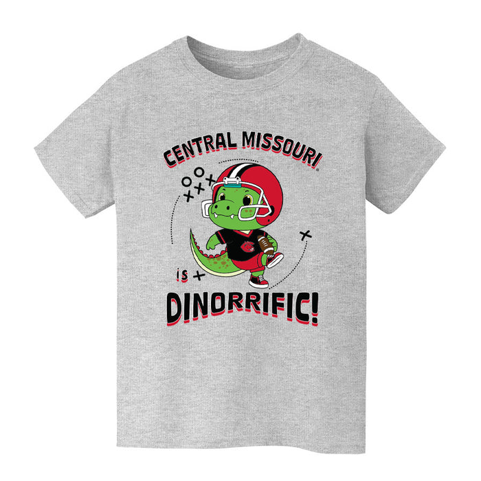 Central Missouri Mules Vive La Fete Dinorrific Grey Cotton Short Sleeve Tee