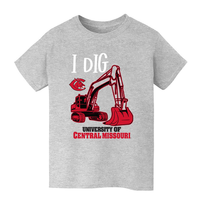 Central Missouri Mules Vive La Fete Excavator Grey Cotton Short Sleeve Tee
