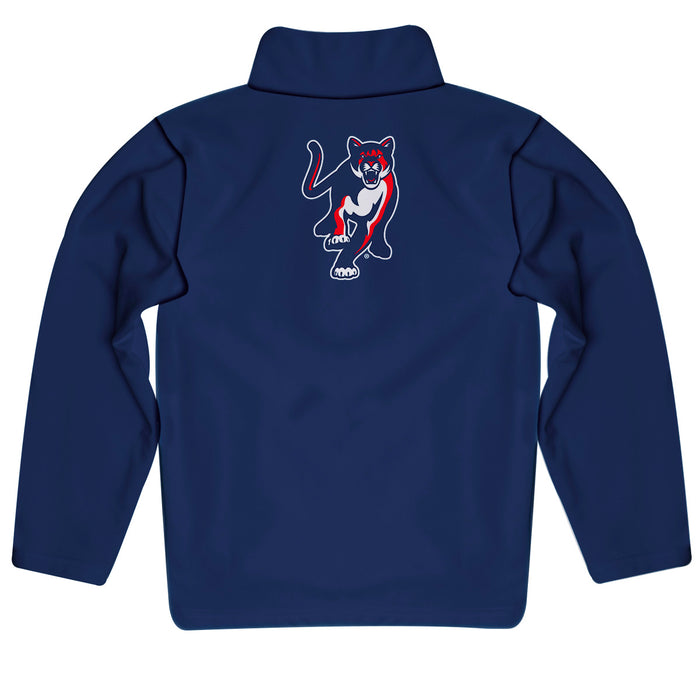 Columbus State Cougars Vive La Fete Game Day Solid Blue Quarter Zip Pullover Sleeves - Vive La Fête - Online Apparel Store