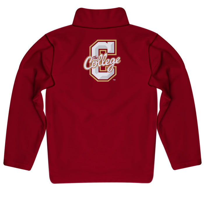 Charleston Cougars COC Vive La Fete Game Day Solid Maroon Quarter Zip Pullover Sleeves - Vive La Fête - Online Apparel Store