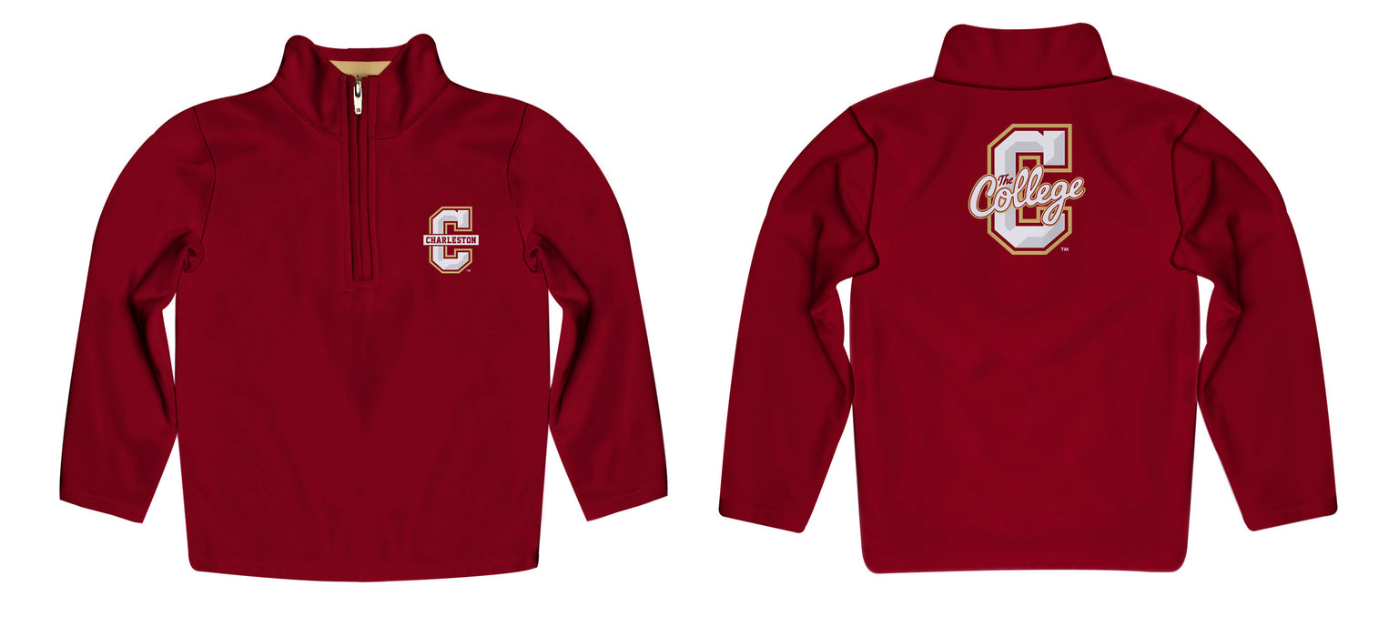 Charleston Cougars COC Vive La Fete Game Day Solid Maroon Quarter Zip Pullover Sleeves - Vive La Fête - Online Apparel Store
