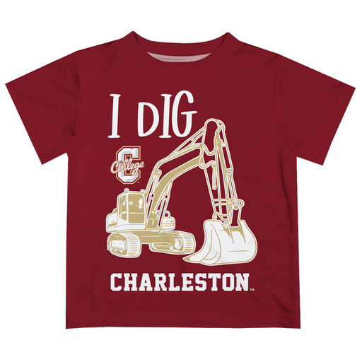 Charleston Cougars COC Vive La Fete Excavator Boys Game Day Maroon Short Sleeve Tee