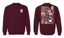 Charleston Cougars COC Hand Sketched Vive La Fete Impressions Artwork Maroon Crew Neck Sweatshirt for Women - Vive La Fête - Online Apparel Store