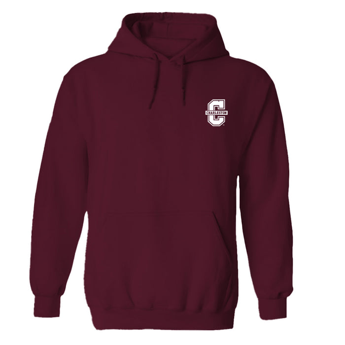 Charleston Cougars COC Hand Sketched Vive La Fete Impressions Artwork Maroon Cotton Fleece Long Sleeve Hoodie