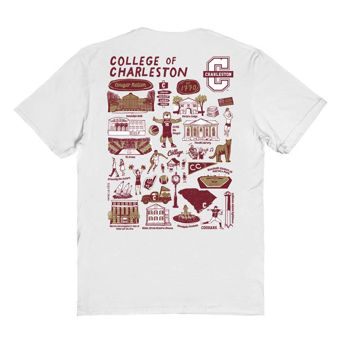Charleston Cougars COC Vive La Fete Impressions Artwork Maroon Womens Cotton Tshirt - Vive La Fête - Online Apparel Store