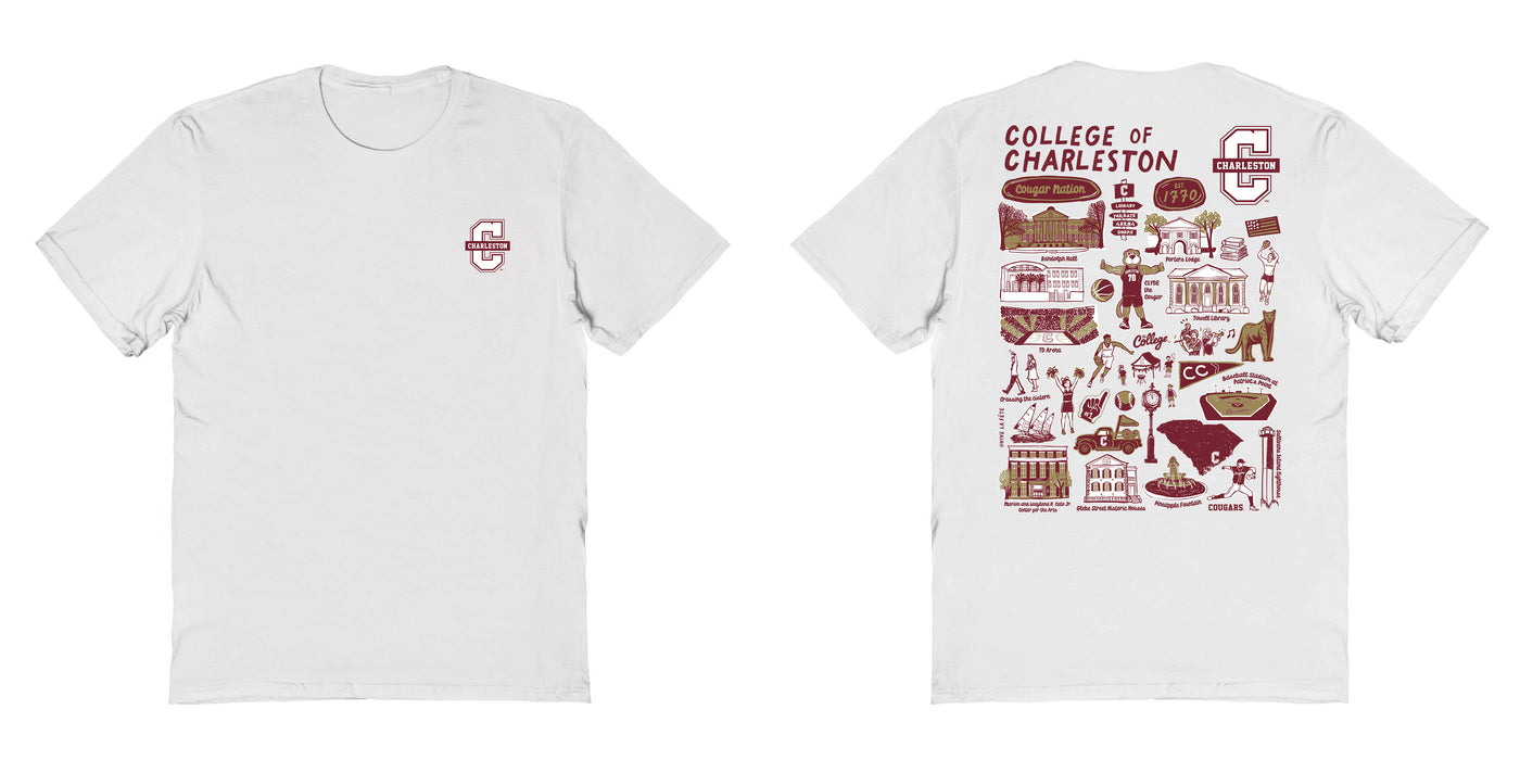 Charleston Cougars COC Vive La Fete Impressions Artwork Maroon Womens Cotton Tshirt - Vive La Fête - Online Apparel Store