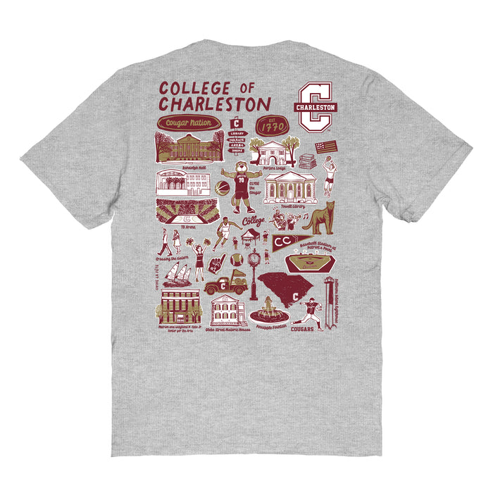 Charleston Cougars COC Vive La Fete Impressions Artwork Maroon Womens Cotton Tshirt - Vive La Fête - Online Apparel Store