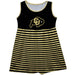 Colorado Buffaloes CU Vive La Fete Girls Game Day Sleeveless Tank Dress Solid Black Mascot Stripes on Skirt - Vive La Fête - Online Apparel Store