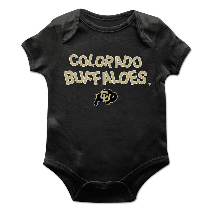 Colorado Buffaloes CU Vive La Fete Infant Game Day Black Short Sleeve Bodysuit