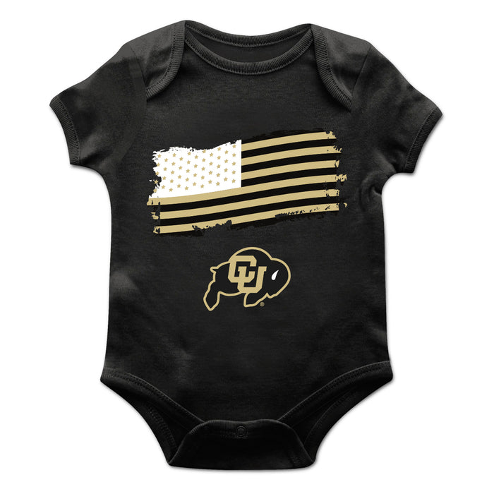 Colorado Buffaloes CU Vive La Fete Infant Game Day Black Short Sleeve Bodysuit