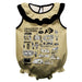 Colorado Buffaloes CU  Gold Hand Sketched Vive La Fete Impressions Artwork Sleeveless Ruffle Onesie Bodysuit