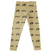Colorado Buffaloes CU Vive La Fete Girls Game Day All Over Logo Elastic Waist Classic Play Black Leggings Tights