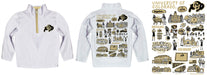 Colorado Buffaloes CU Hand Sketched Vive La Fete Impressions Artwork White Boys Quarter Zip Pullover V1 - Vive La Fête - Online Apparel Store