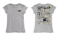 Colorado Buffaloes CU Hand Sketched Vive La Fete Impressions Artwork Grey Girls Cotton Short Sleeve Tee - Vive La Fête - Online Apparel Store