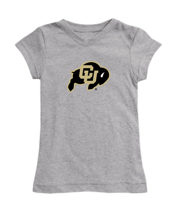 Colorado Buffaloes CU Girl´s Fitted Cotton T-shirt Grey