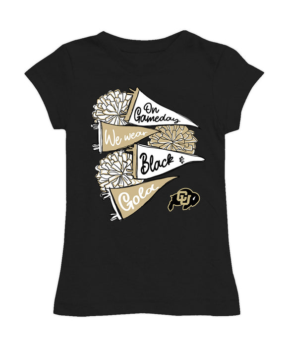 Colorado Buffaloes CU Girl´s Fitted Cotton T-shirt Black