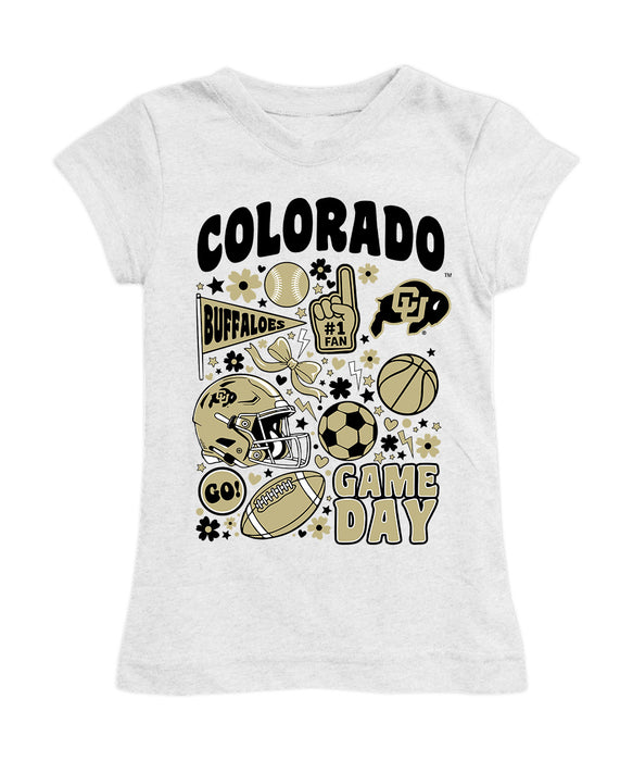 Colorado Buffaloes CU Girl´s Fitted Cotton T-shirt White