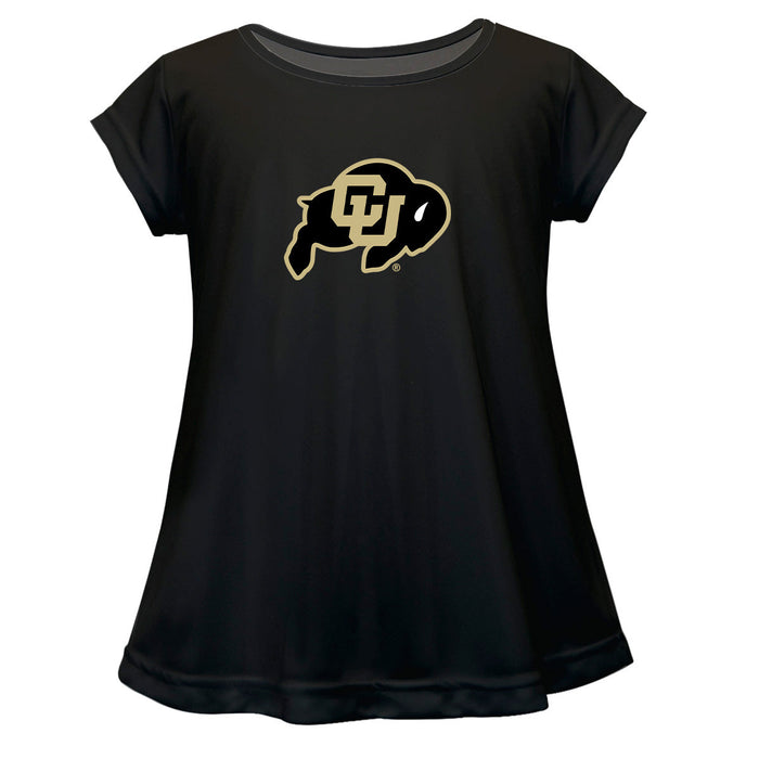 Colorado Buffaloes CU Short Sleeve Youth Cotton Top Black