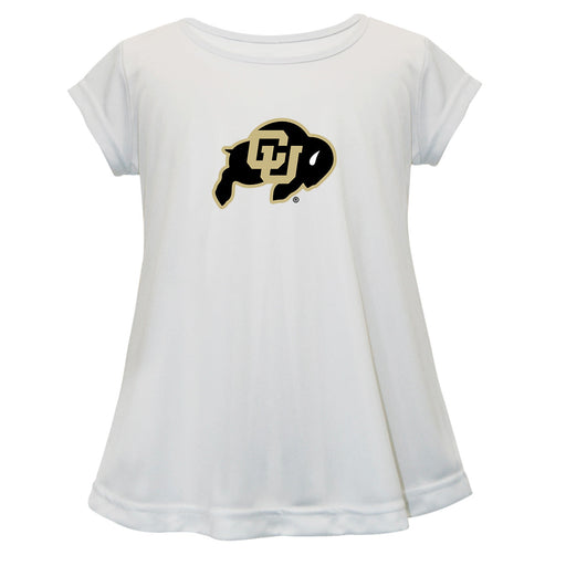 Colorado Buffaloes CU Short Sleeve Youth Cotton Top White