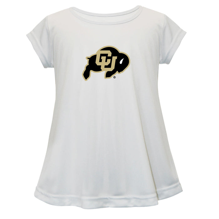 Colorado Buffaloes CU Short Sleeve Youth Cotton Top White