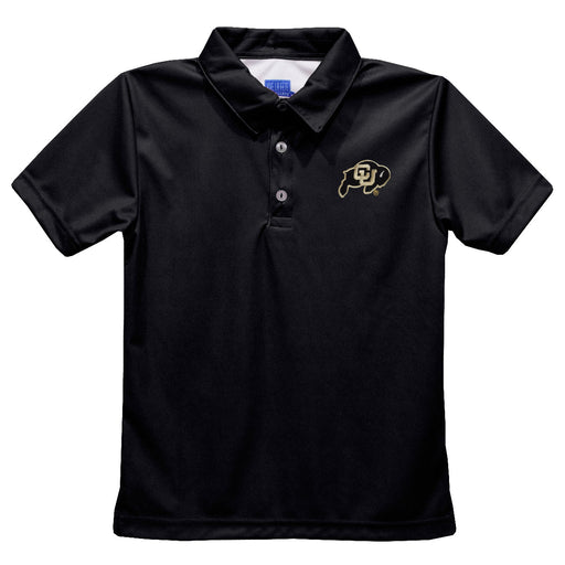 Colorado Buffaloes CU Embroidered Black Short Sleeve Polo Box Shirt