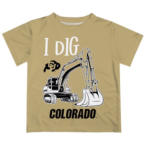 Colorado Buffaloes CU Vive La Fete Excavator Boys Game Day Gold Short Sleeve Tee